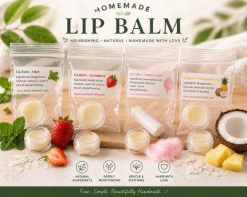 Natural lip balm (Lip Balm flavors: Cotton Candy (CC))