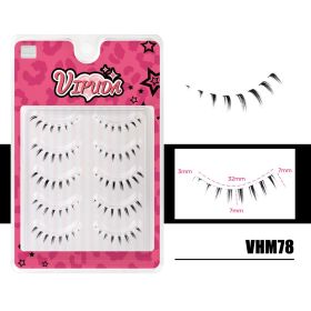 Vipuda Lower Lashes 5 Pairs Clear Band Bottom Lashes Natural Wispy Handmade Under Eye Lashes Extensions Soft Fake Lashes Pack (Color: VHM78)