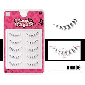 Vipuda Lower Lashes 5 Pairs Clear Band Bottom Lashes Natural Wispy Handmade Under Eye Lashes Extensions Soft Fake Lashes Pack (Color: VHM08)