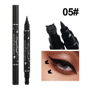 2 IN 1 Butterfly Seal Eyeliner Pen Star Moon Stamp Long-Lasting Waterproof Black Liquid Eye Liner Pencil Eyes Makeup Cosmetic (Color: 05 butterfly)