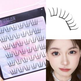 Self Adhesive DIY Lashes No Glue Needed Reusable Bottom Lash 5D Fluffy Cluster Eyelash Korean DIY Manga Lash Extension At Home (Color: style 7)