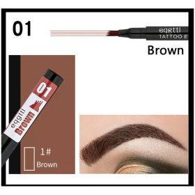 Professional Liquid Eyebrow Pencil Waterproof Long Lasting Sweat-proof Quick Dry Tip Eyebrow Tattoo Cosmetic Makeup For Women (Color: 01 Brown)