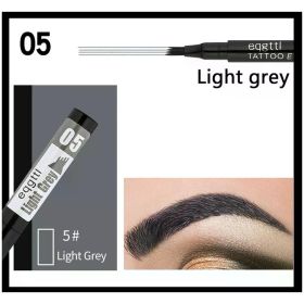 Professional Liquid Eyebrow Pencil Waterproof Long Lasting Sweat-proof Quick Dry Tip Eyebrow Tattoo Cosmetic Makeup For Women (Color: 05 Light gray)