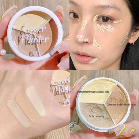 3-color Concealer Palette Moisturizing Cover Dark Circles And Acne Marks Natural Makeup Contouring Cream Shadow Cosmetics (Color: 03 Xixi)