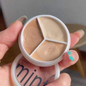 3-color Concealer Palette Moisturizing Cover Dark Circles And Acne Marks Natural Makeup Contouring Cream Shadow Cosmetics (Color: 3color sweet mint)