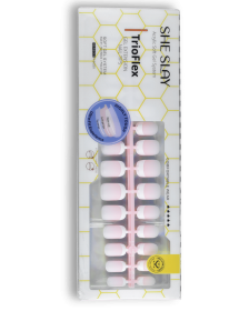 SheSlay Trio Flex Gel French Tip Nails | Pre-Colored Press-On Nail Extensions (Nail shape: Short, Color: Candy)