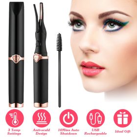 2 In 1 Clip Comb Heated Eyelash Curler Electric Mini Lash Curler Natural Eye Lash Makeup Tool with 3 Temp Settings 15Mins Shutdown (Type: Standard)