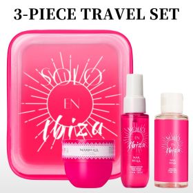 3pcs Set SOLO EN Body&Hair Fragrance Mist Perfume&Bubble Bath&Body Butter Travel Box for Men And Women, 4 Different Flavor Gift Box, Dating (perfume box: pink)