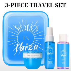 3pcs Set SOLO EN Body&Hair Fragrance Mist Perfume&Bubble Bath&Body Butter Travel Box for Men And Women, 4 Different Flavor Gift Box, Dating (perfume box: blue)
