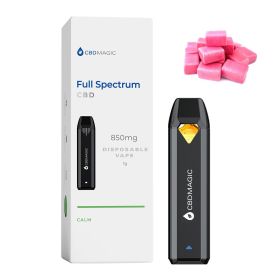 Full Spectrum CBD Vape for Calm 850mg (Type: Calm, Terpene Profile: Bubblegum)